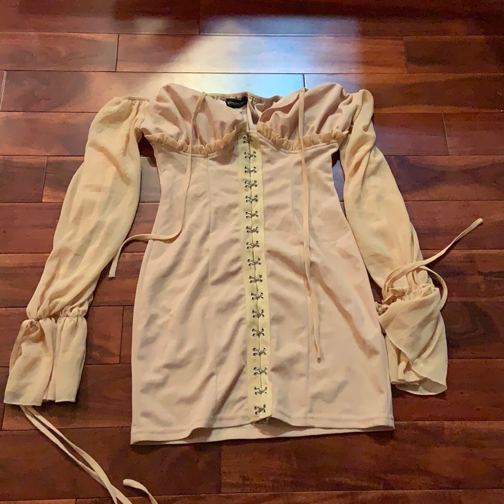 Short metal button up dress